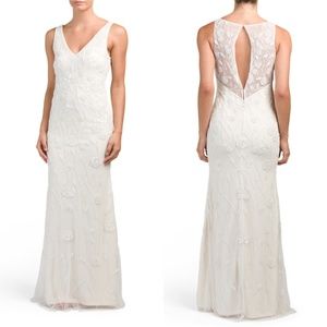 NWOT Lotus Threads Hand Beaded Floral Gown